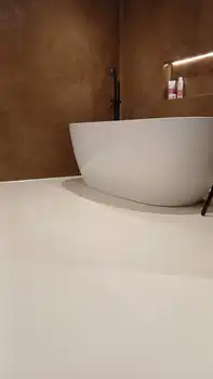 PU gietvloer badkamer in Sandy Shades - Arturo Gietvloer Noord