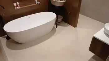 PU gietvloer badkamer in Sandy Shades - Arturo Gietvloer Noord